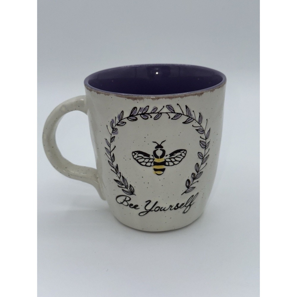 Bee Yourself Bumble Queen Bee Coffee Tea Mug Purple Stoneware‎ Spectrum Designz - Picture 3 of 8